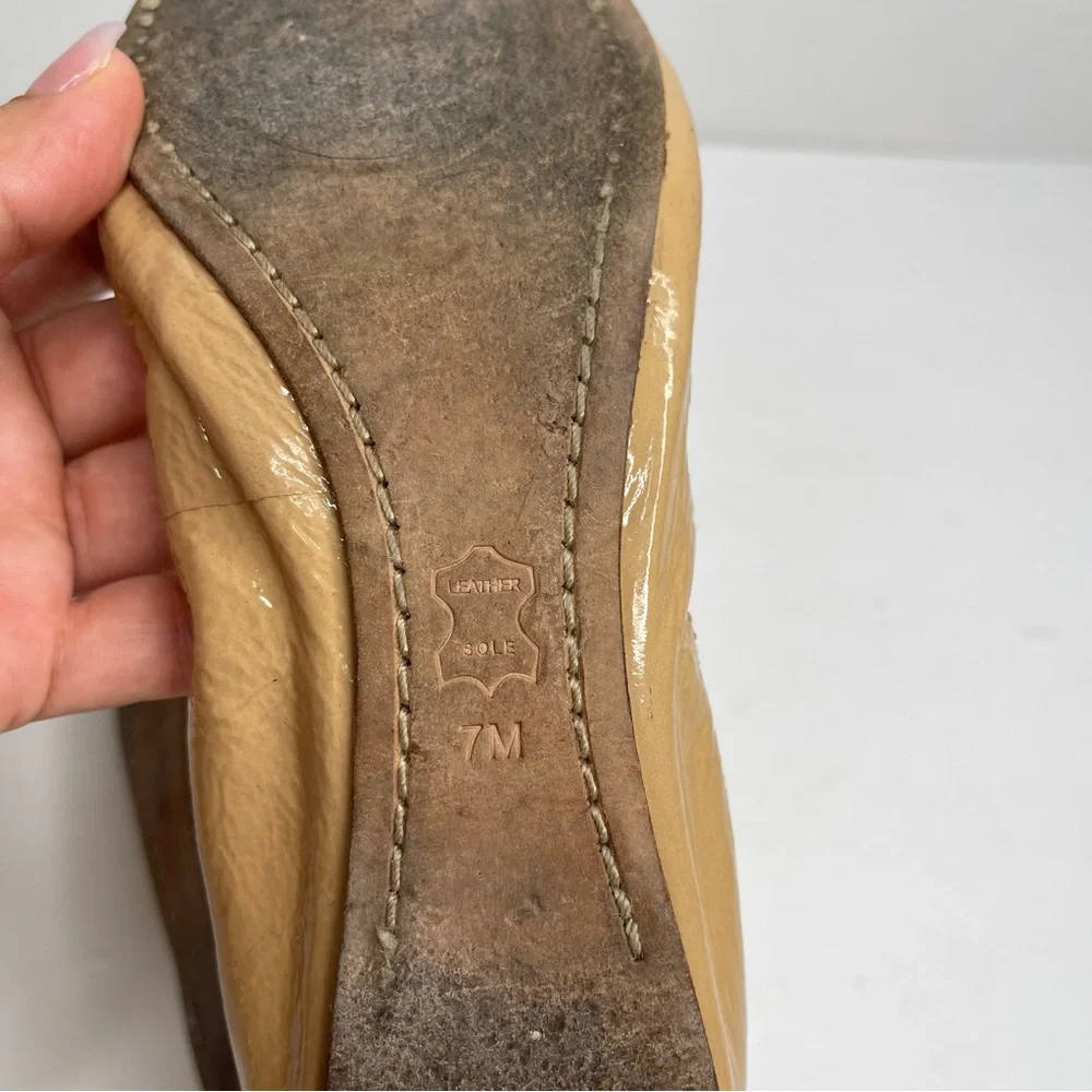 TORY BURCH Caroline Elastic Patent Leather Ballet Ballerina Flats Size 7